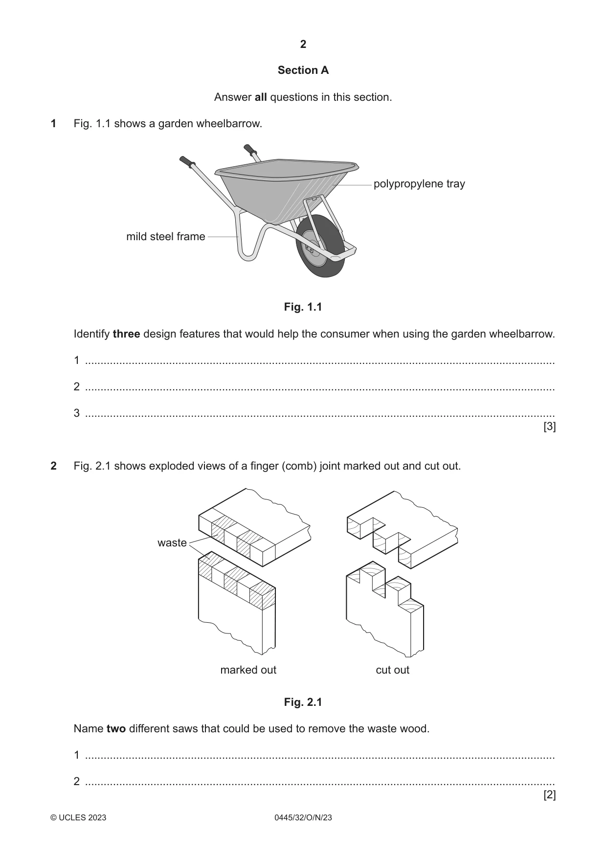 Cambridge IGCSE Design and Technology 0445 2023 Oct/Nov Paper 3 · Variant 2 question paper, page 2 of 24