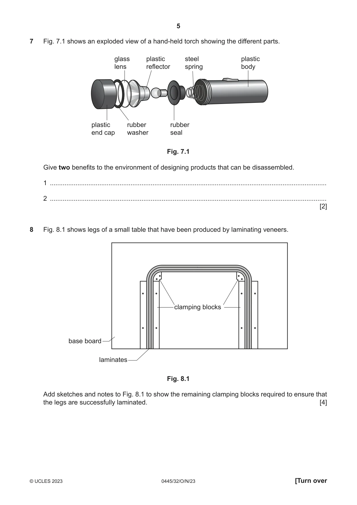Cambridge IGCSE Design and Technology 0445 2023 Oct/Nov Paper 3 · Variant 2 question paper, page 5 of 24
