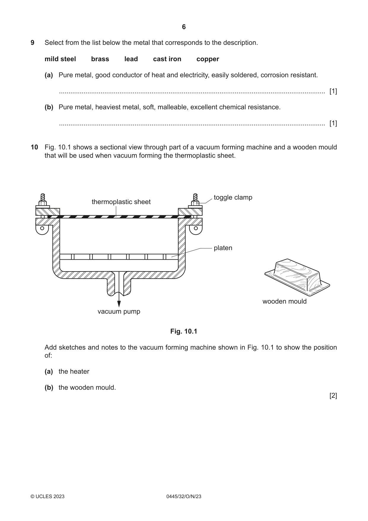 Cambridge IGCSE Design and Technology 0445 2023 Oct/Nov Paper 3 · Variant 2 question paper, page 6 of 24