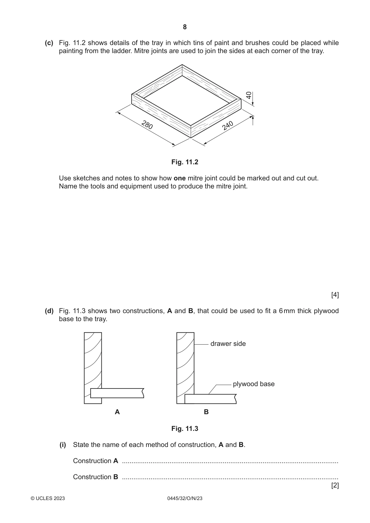 Cambridge IGCSE Design and Technology 0445 2023 Oct/Nov Paper 3 · Variant 2 question paper, page 8 of 24