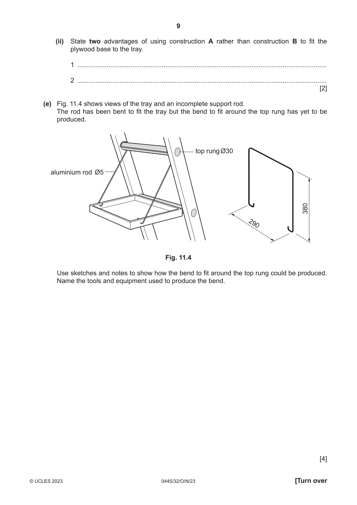 Cambridge IGCSE Design and Technology 0445 2023 Oct/Nov Paper 3 · Variant 2 question paper, page 9 of 24