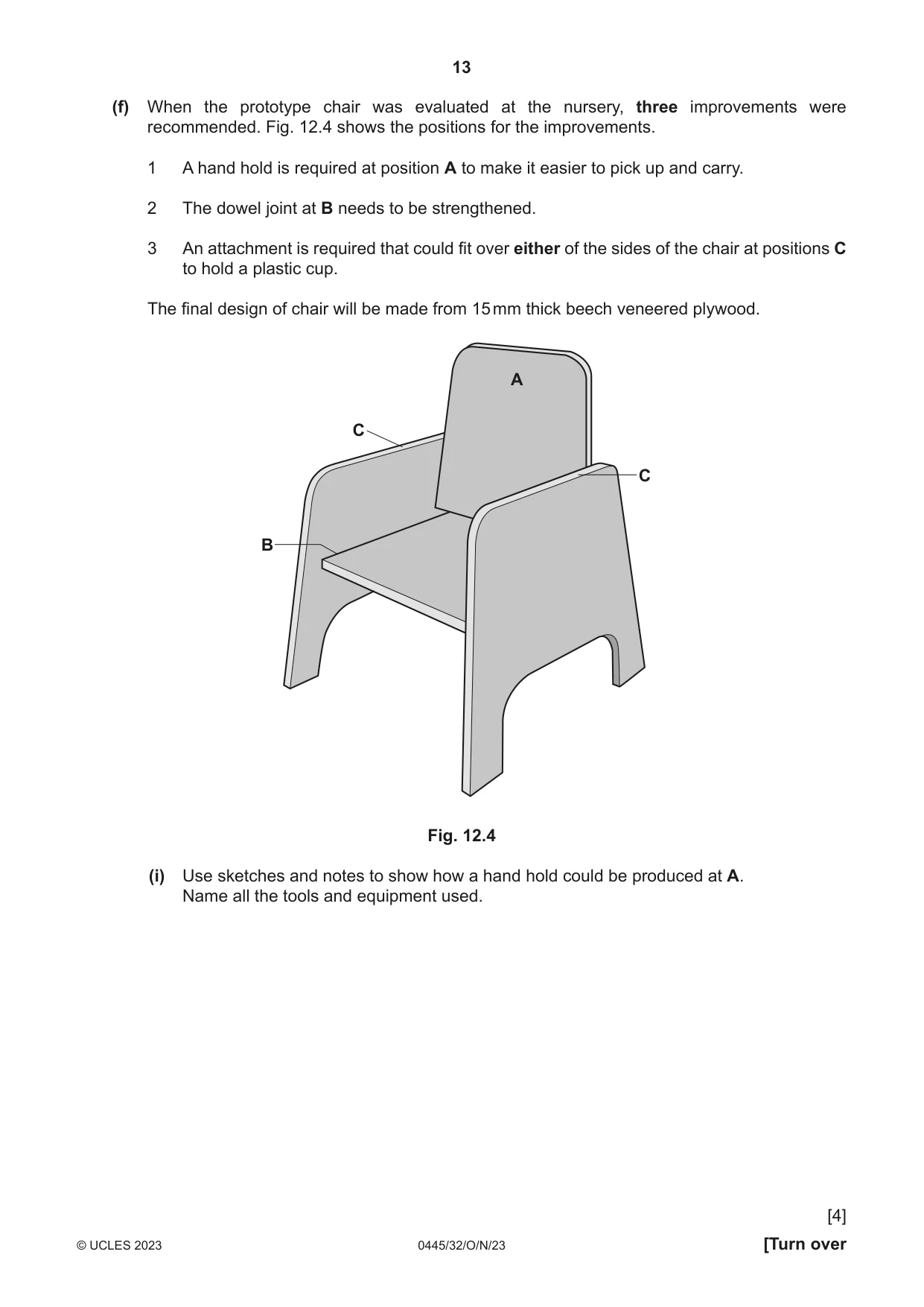 Cambridge IGCSE Design and Technology 0445 2023 Oct/Nov Paper 3 · Variant 2 question paper, page 13 of 24