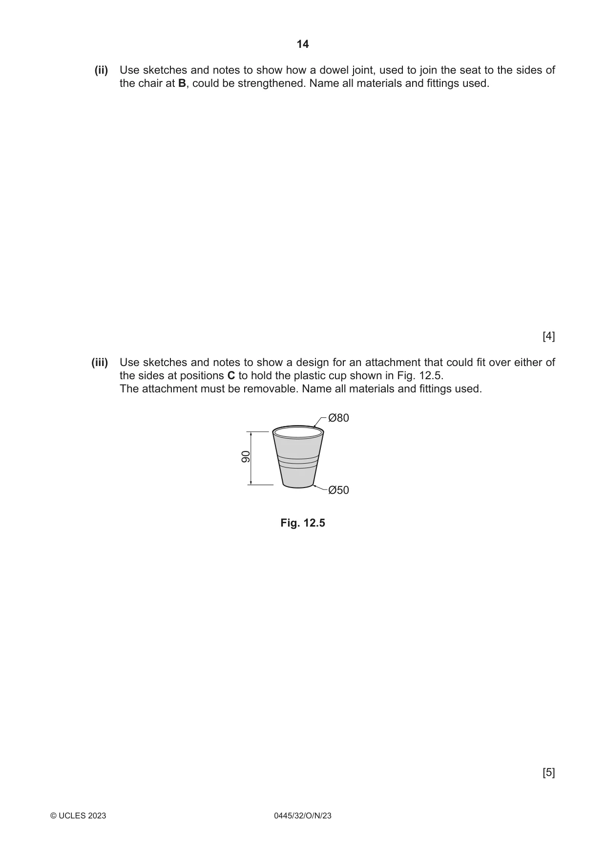 Cambridge IGCSE Design and Technology 0445 2023 Oct/Nov Paper 3 · Variant 2 question paper, page 14 of 24