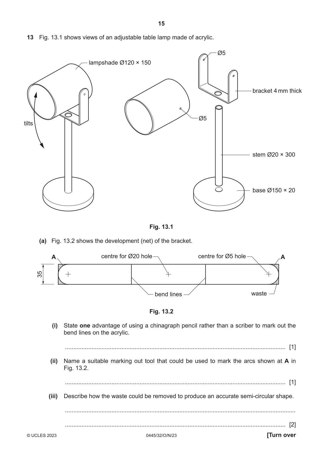 Cambridge IGCSE Design and Technology 0445 2023 Oct/Nov Paper 3 · Variant 2 question paper, page 15 of 24