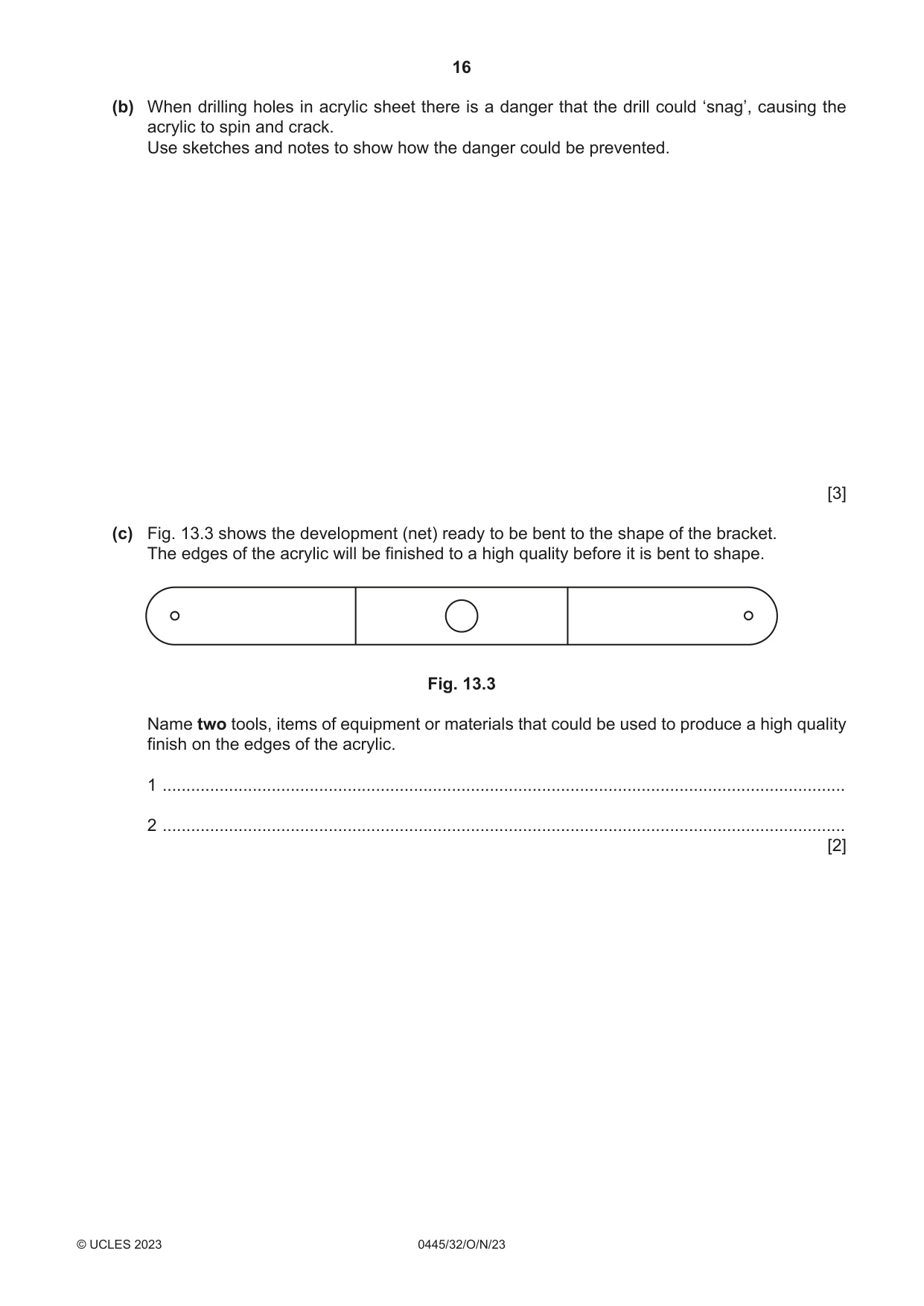Cambridge IGCSE Design and Technology 0445 2023 Oct/Nov Paper 3 · Variant 2 question paper, page 16 of 24