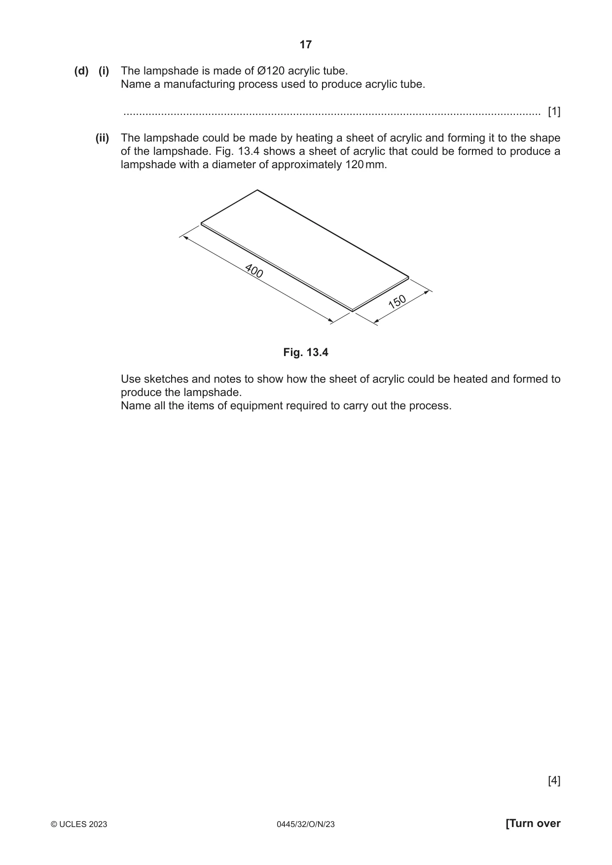 Cambridge IGCSE Design and Technology 0445 2023 Oct/Nov Paper 3 · Variant 2 question paper, page 17 of 24