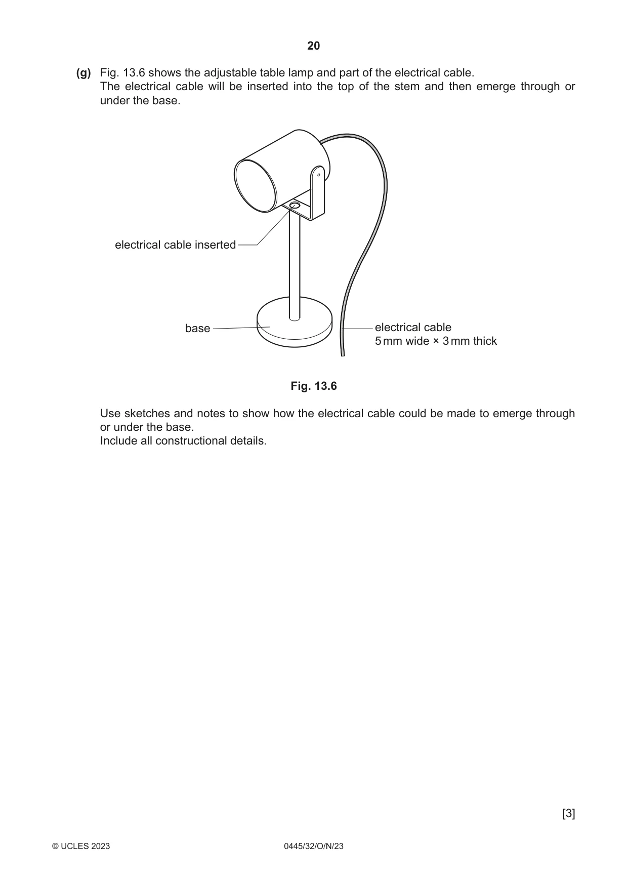 Cambridge IGCSE Design and Technology 0445 2023 Oct/Nov Paper 3 · Variant 2 question paper, page 20 of 24