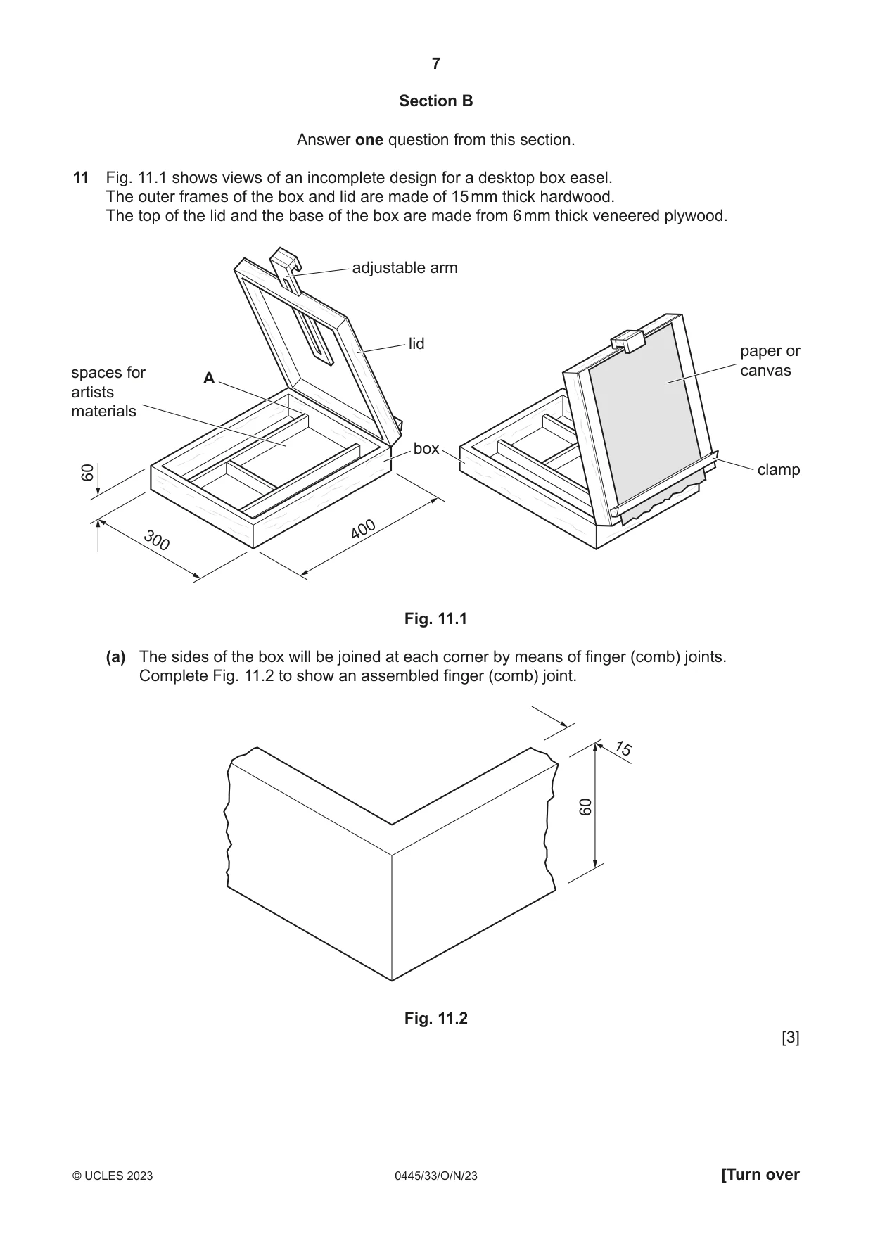 Cambridge IGCSE Design and Technology 0445 2023 Oct/Nov Paper 3 · Variant 3 question paper, page 7 of 24