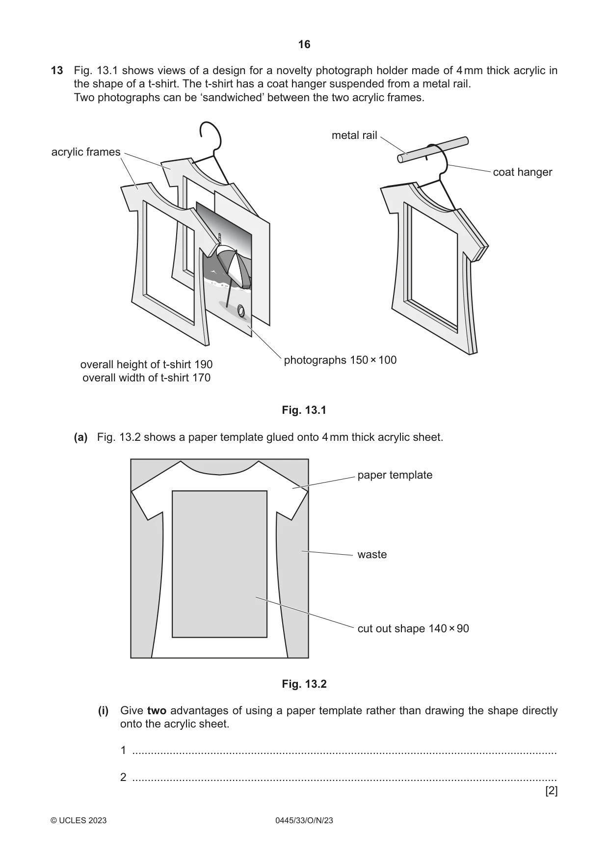 Cambridge IGCSE Design and Technology 0445 2023 Oct/Nov Paper 3 · Variant 3 question paper, page 16 of 24