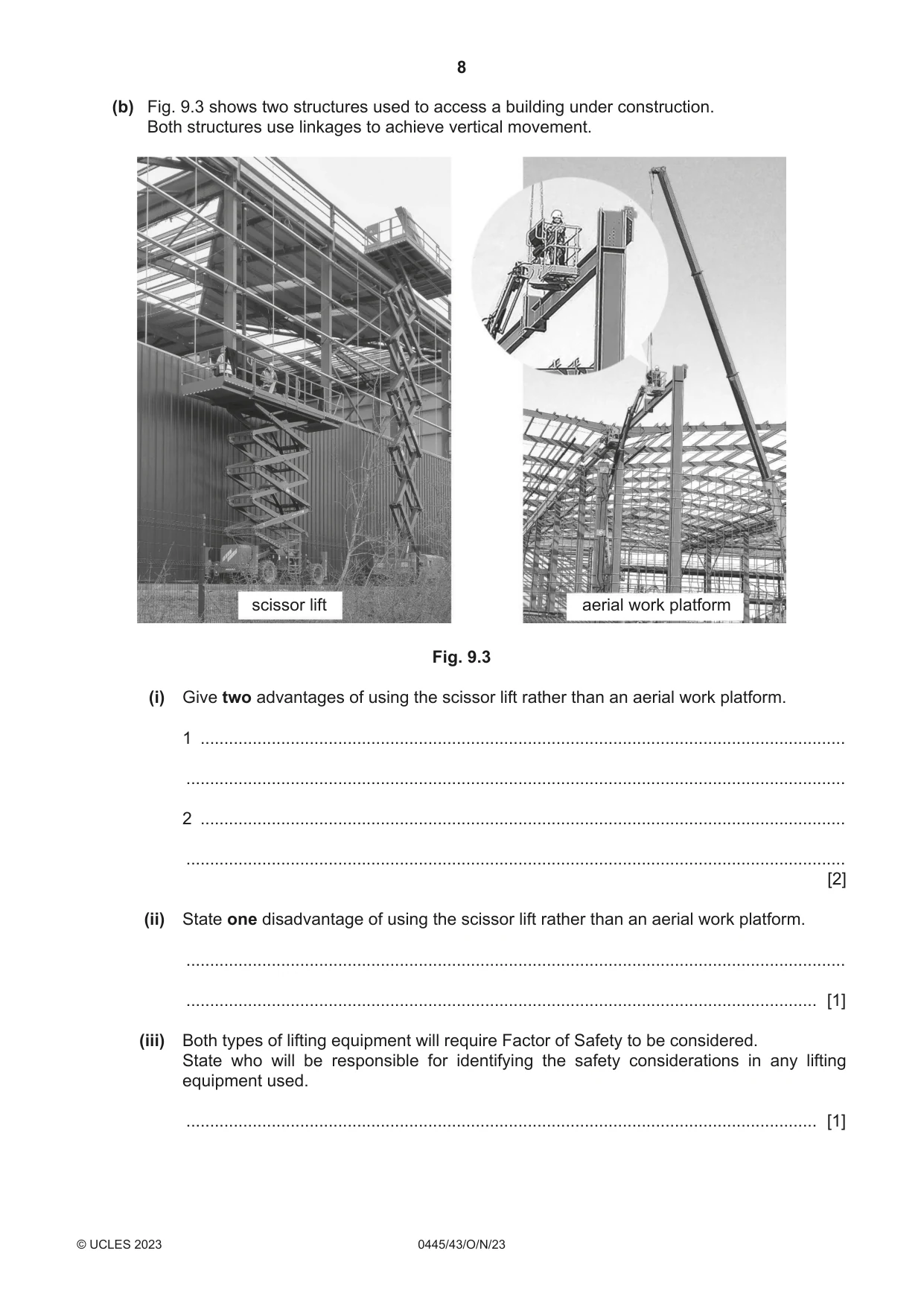 Cambridge IGCSE Design and Technology 0445 2023 Oct/Nov Paper 4 · Variant 3 question paper, page 8 of 20