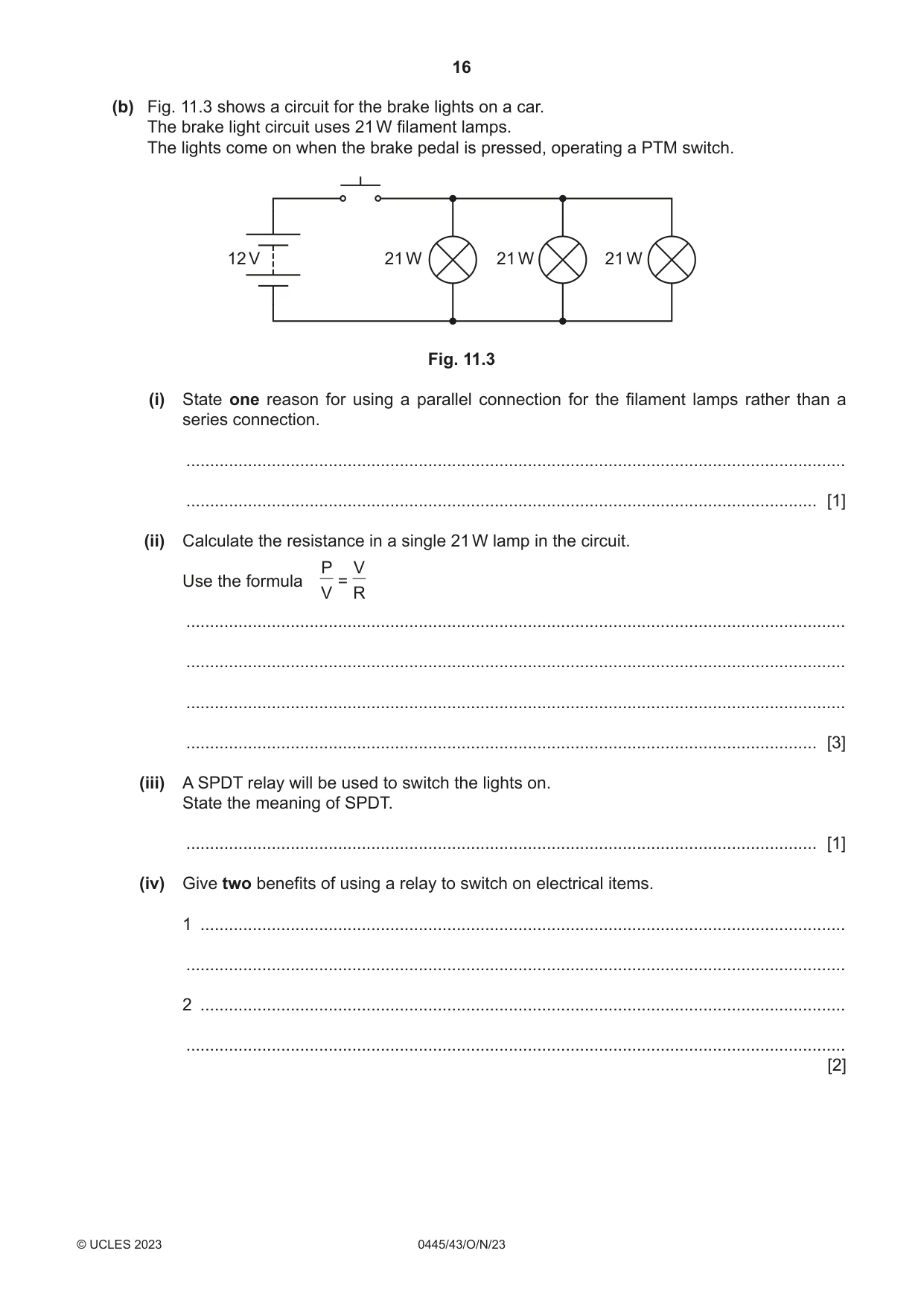 Cambridge IGCSE Design and Technology 0445 2023 Oct/Nov Paper 4 · Variant 3 question paper, page 16 of 20