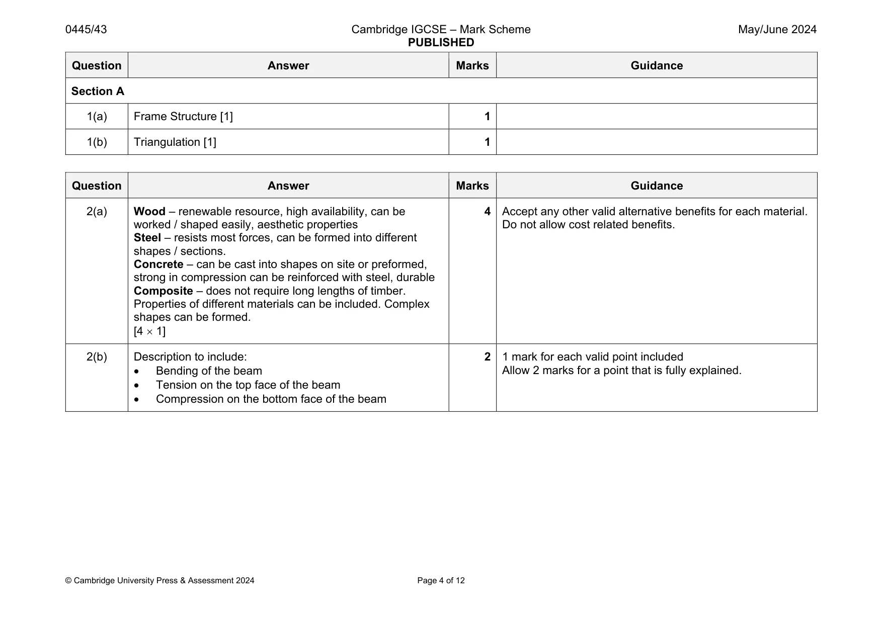 Mark scheme, page 4 of 12