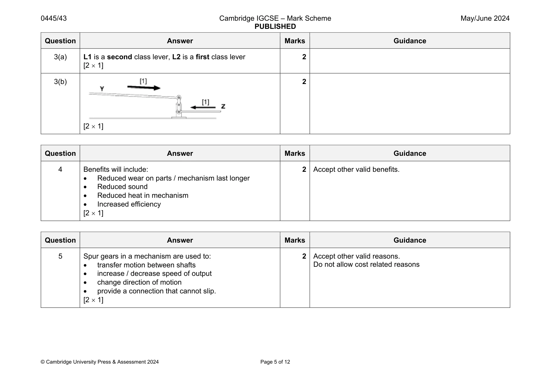 Mark scheme, page 5 of 12