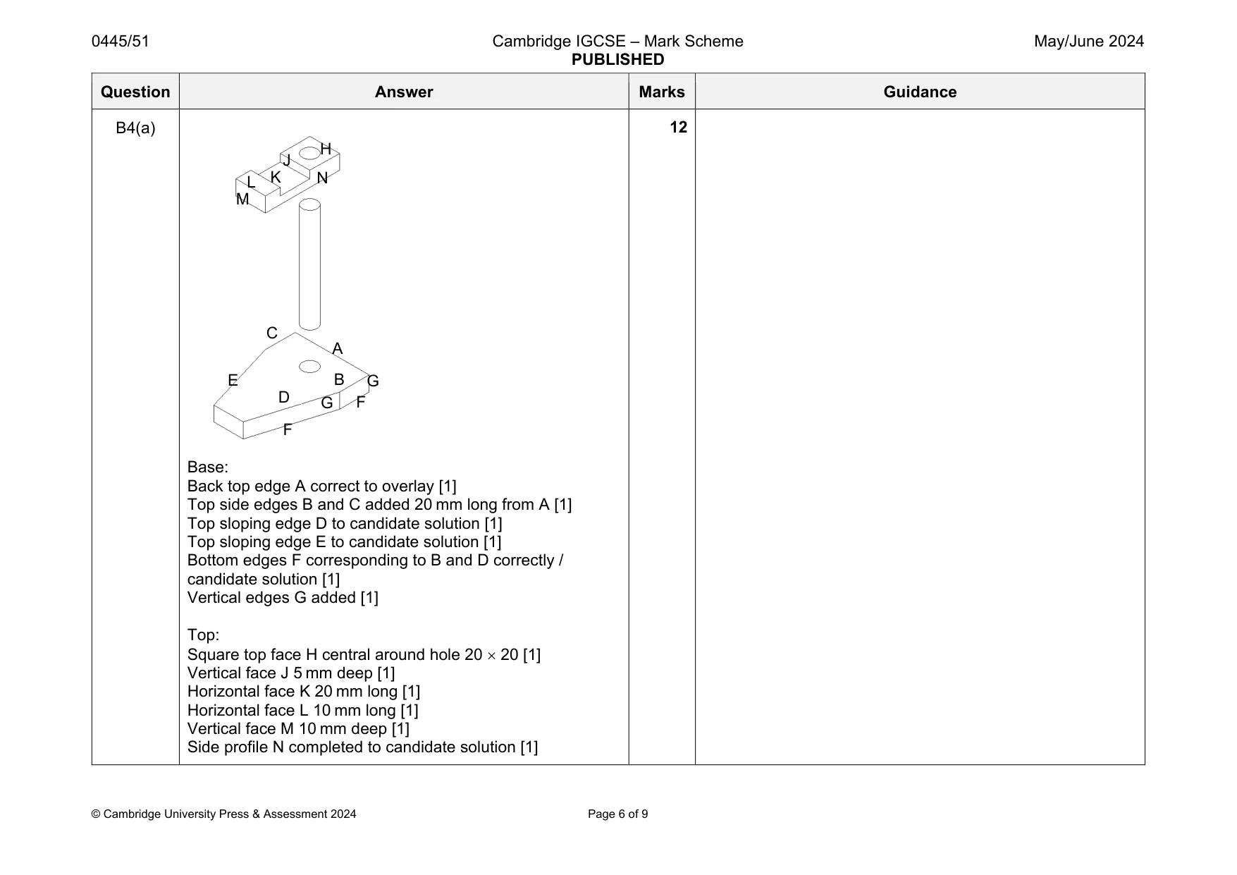 Mark scheme, page 6 of 9