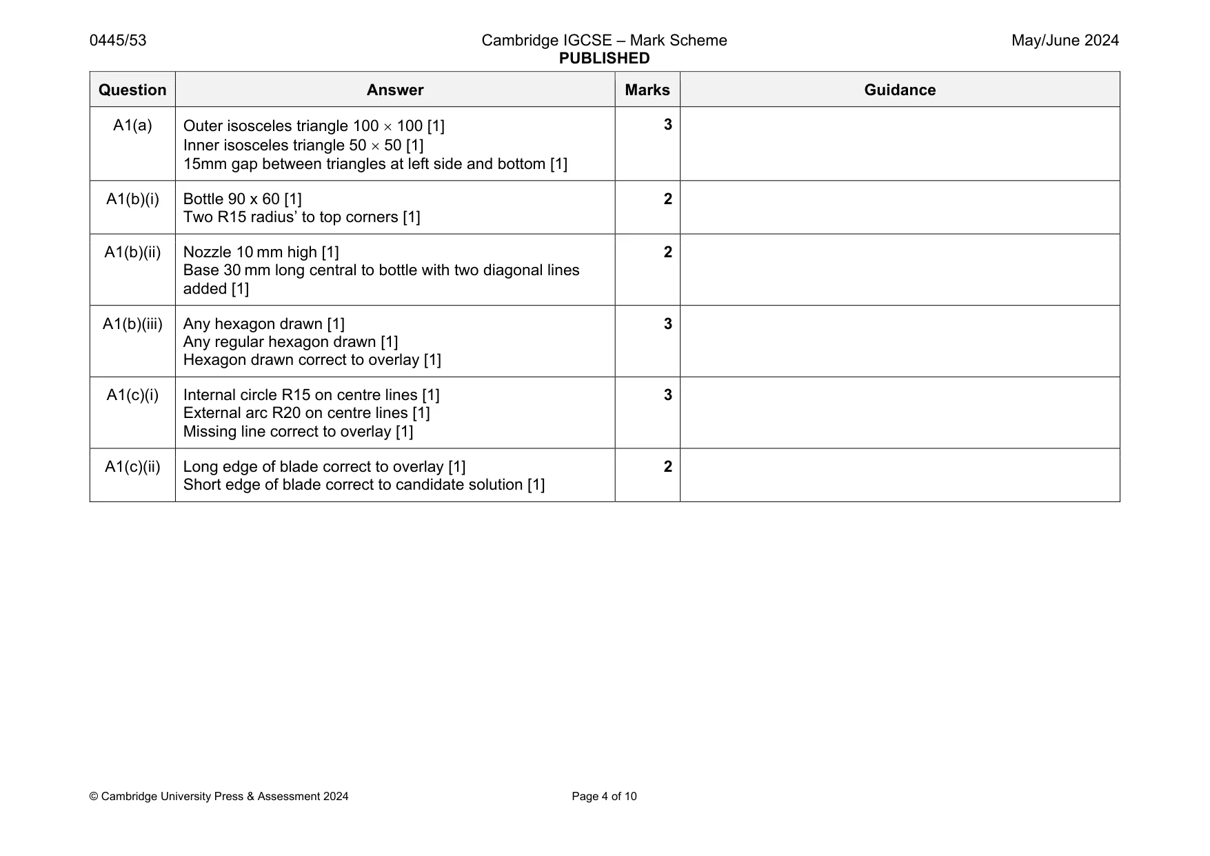 Mark scheme, page 4 of 10