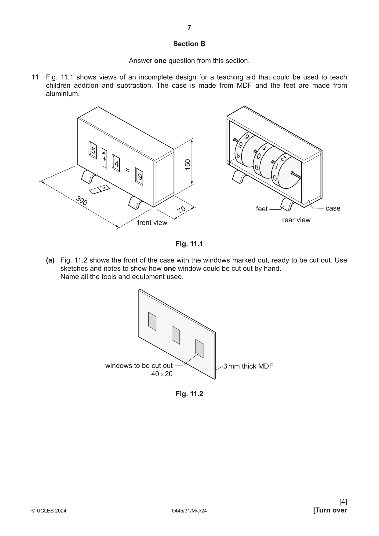 Cambridge IGCSE Design and Technology 0445 2024 May/June Paper 3 · Variant 1 question paper, page 7 of 20