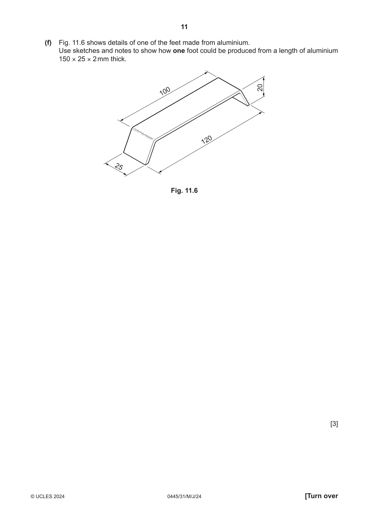 Cambridge IGCSE Design and Technology 0445 2024 May/June Paper 3 · Variant 1 question paper, page 11 of 20