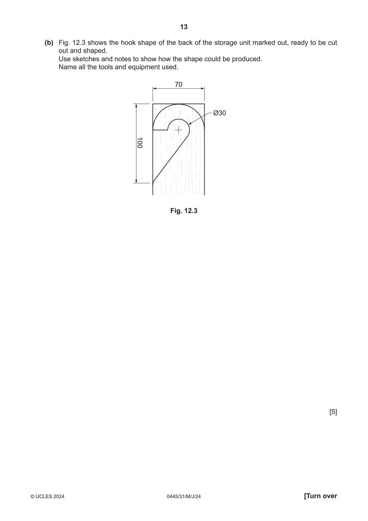Cambridge IGCSE Design and Technology 0445 2024 May/June Paper 3 · Variant 1 question paper, page 13 of 20