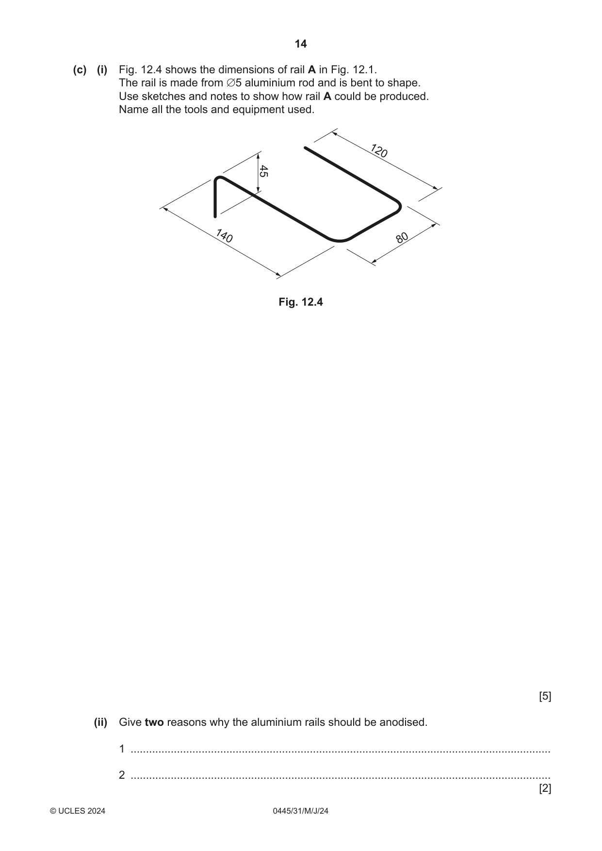 Cambridge IGCSE Design and Technology 0445 2024 May/June Paper 3 · Variant 1 question paper, page 14 of 20