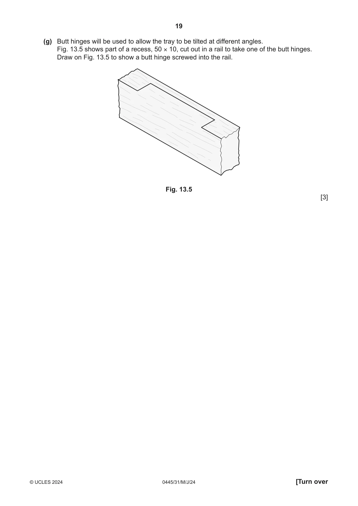 Cambridge IGCSE Design and Technology 0445 2024 May/June Paper 3 · Variant 1 question paper, page 19 of 20
