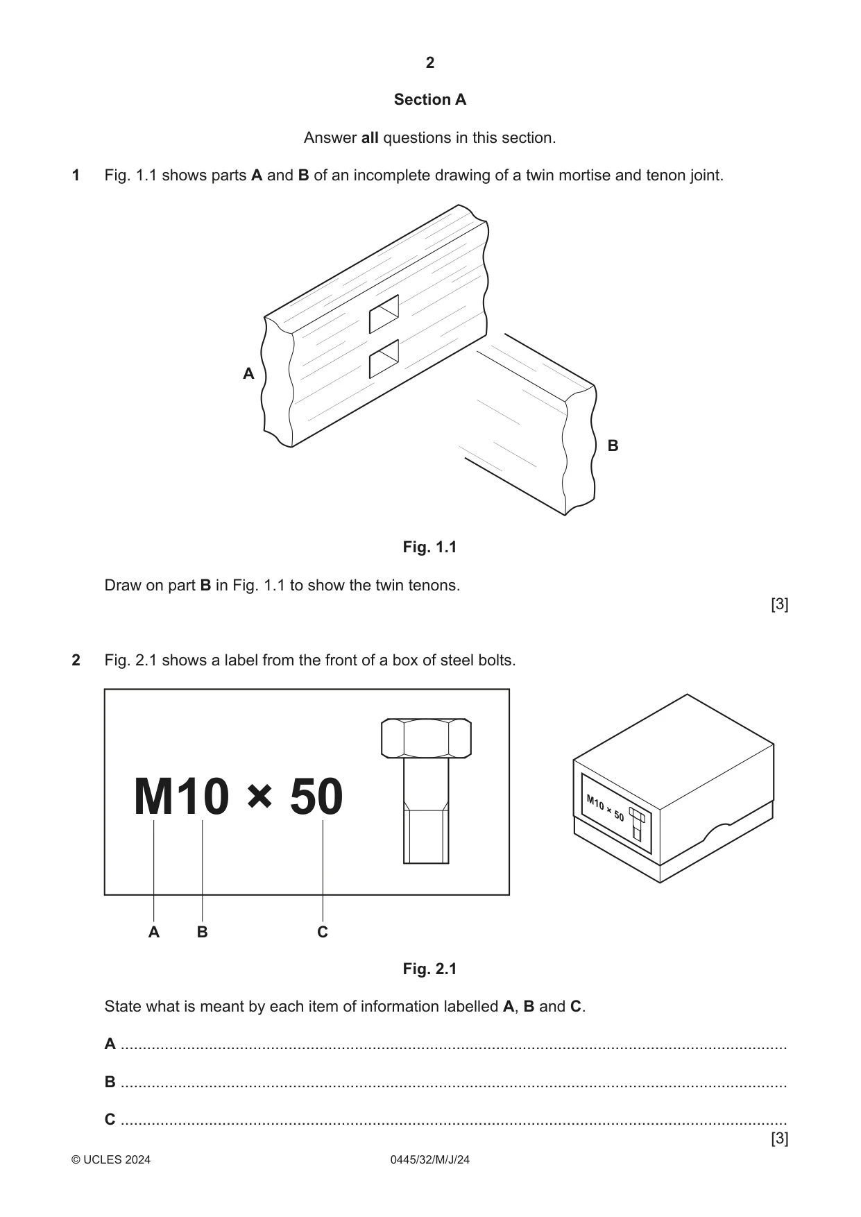 Cambridge IGCSE Design and Technology 0445 2024 May/June Paper 3 · Variant 2 question paper, page 2 of 24