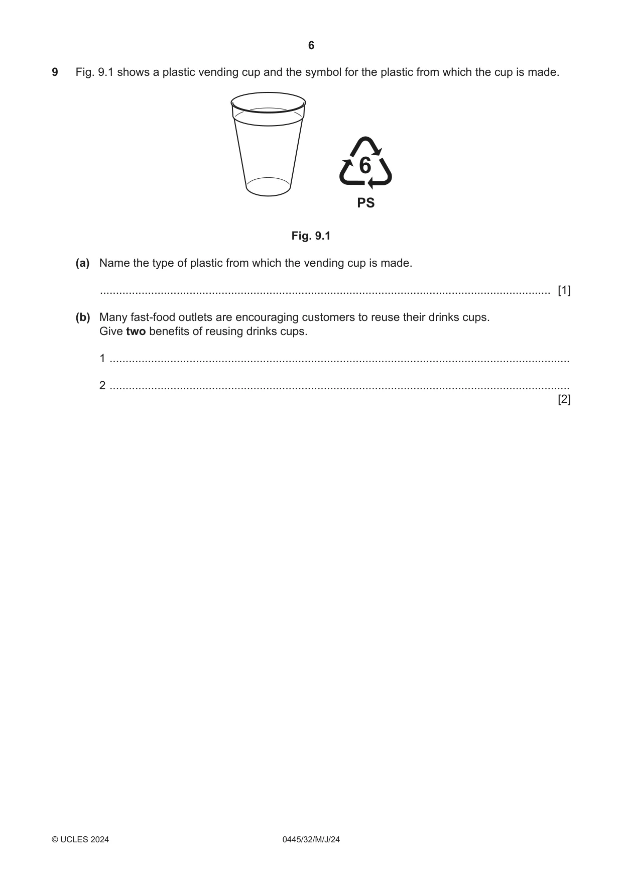 Cambridge IGCSE Design and Technology 0445 2024 May/June Paper 3 · Variant 2 question paper, page 6 of 24