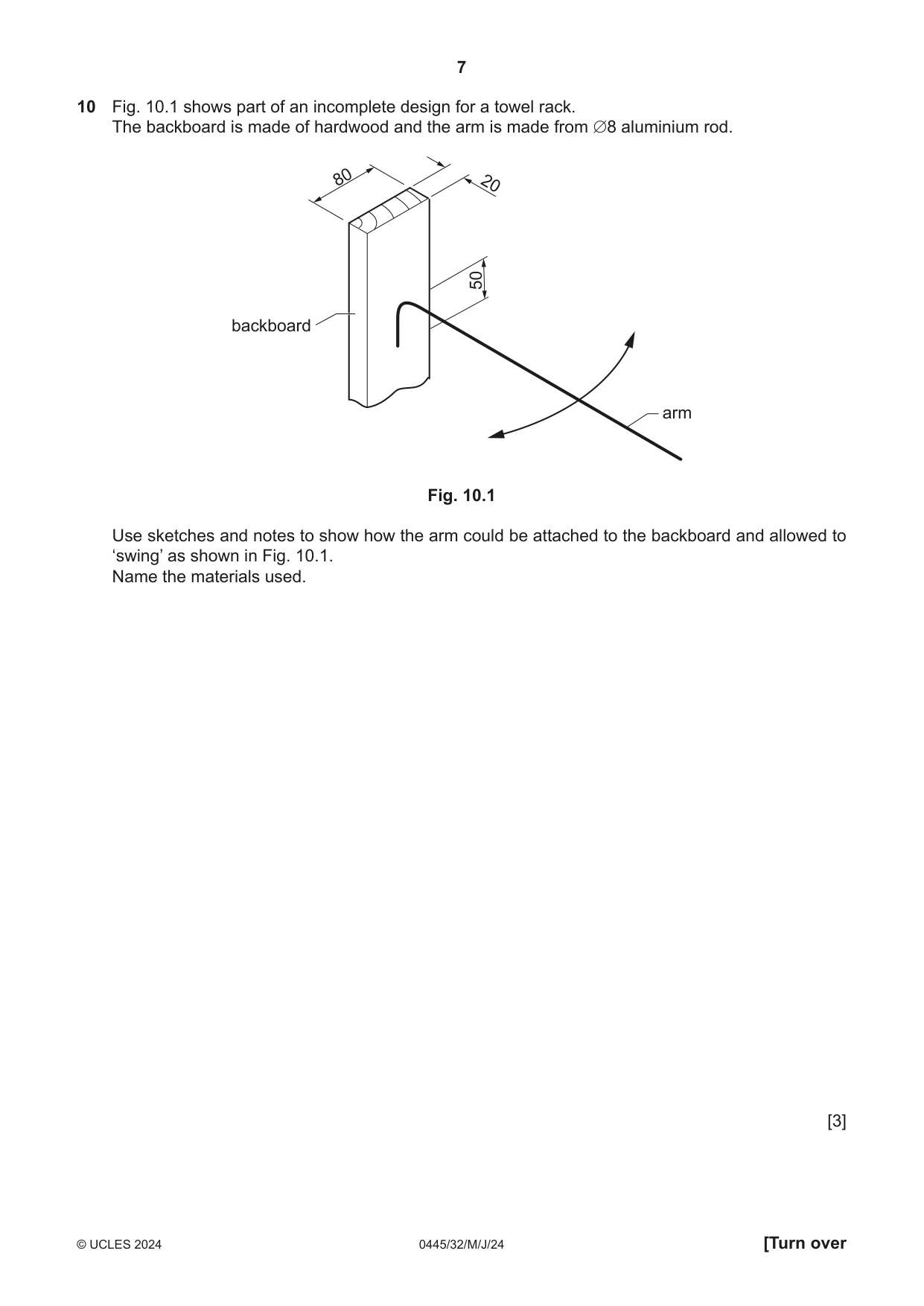 Cambridge IGCSE Design and Technology 0445 2024 May/June Paper 3 · Variant 2 question paper, page 7 of 24