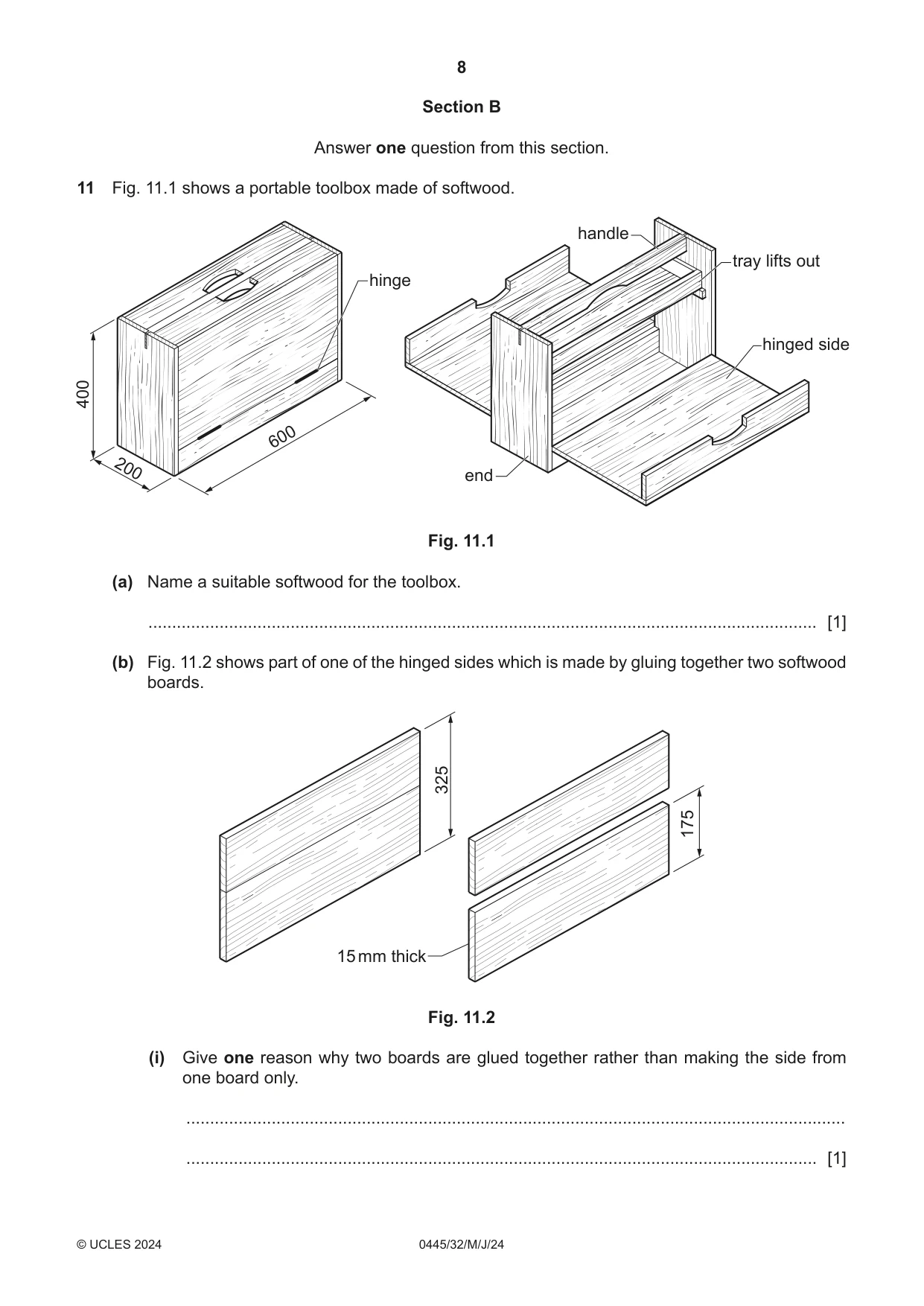Cambridge IGCSE Design and Technology 0445 2024 May/June Paper 3 · Variant 2 question paper, page 8 of 24