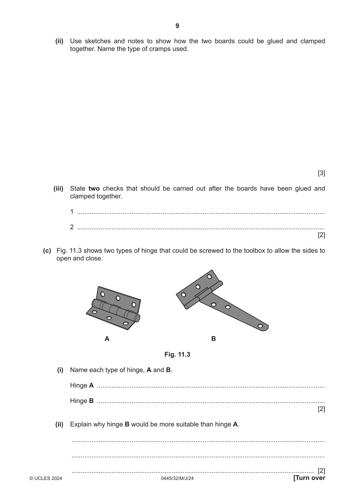 Cambridge IGCSE Design and Technology 0445 2024 May/June Paper 3 · Variant 2 question paper, page 9 of 24