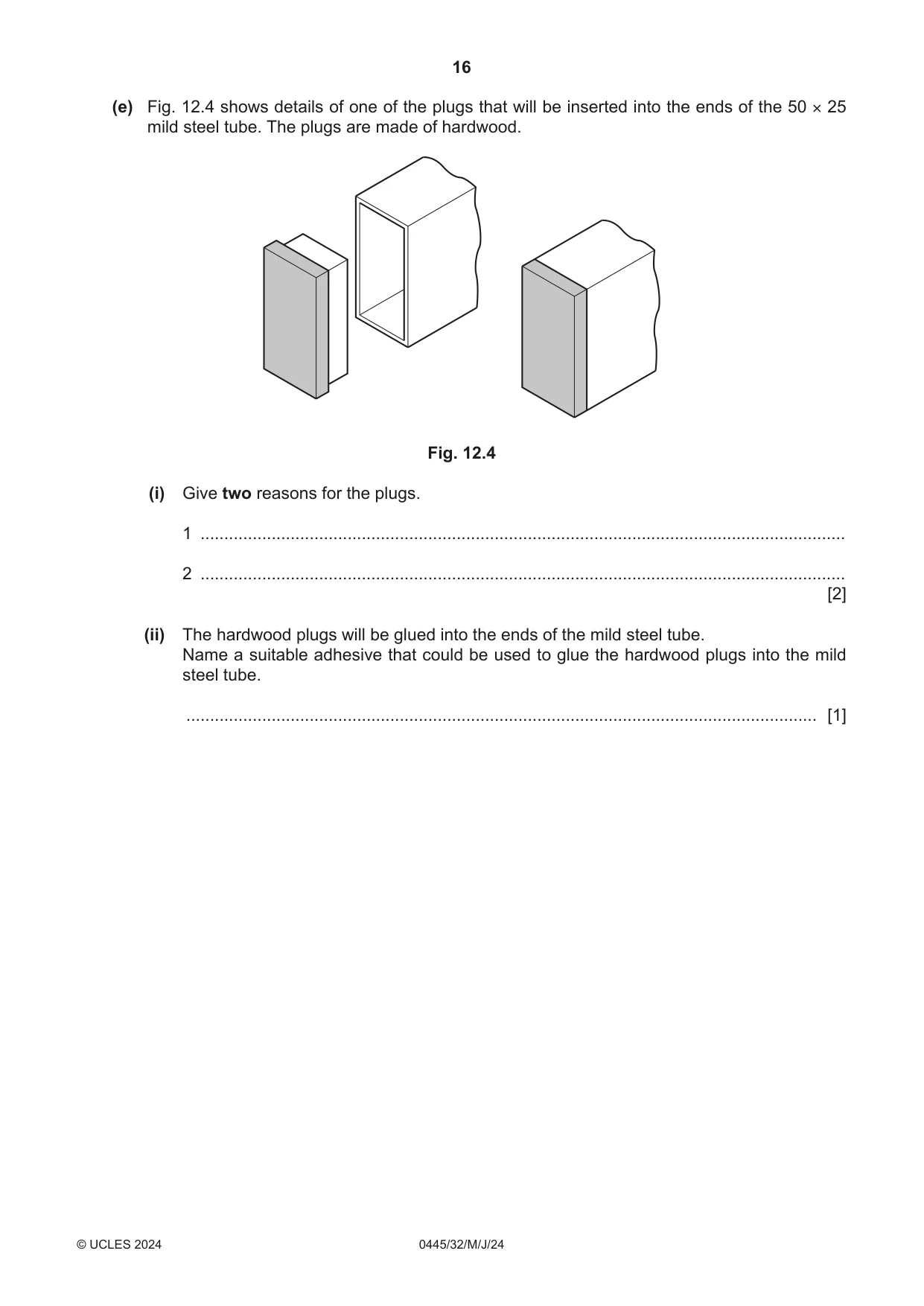 Cambridge IGCSE Design and Technology 0445 2024 May/June Paper 3 · Variant 2 question paper, page 16 of 24