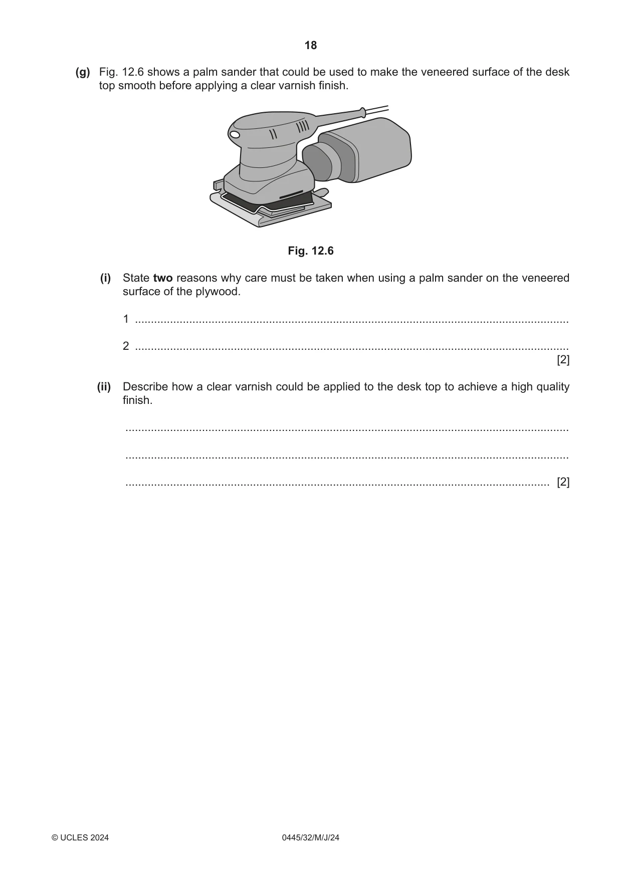 Cambridge IGCSE Design and Technology 0445 2024 May/June Paper 3 · Variant 2 question paper, page 18 of 24