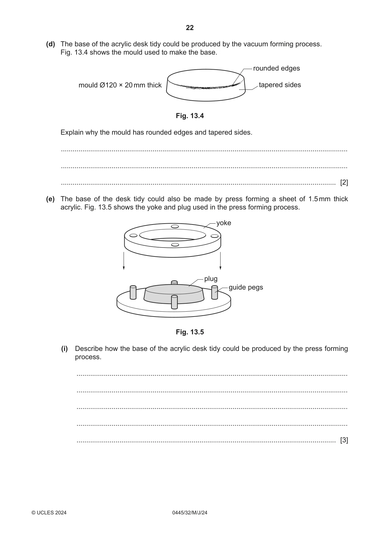 Cambridge IGCSE Design and Technology 0445 2024 May/June Paper 3 · Variant 2 question paper, page 22 of 24