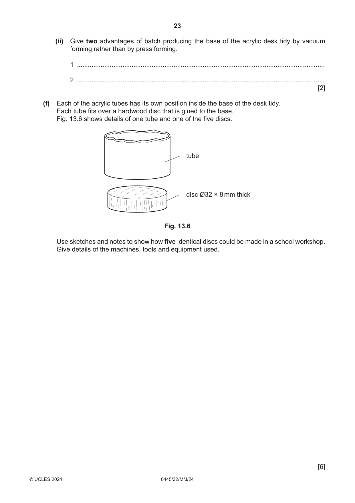 Cambridge IGCSE Design and Technology 0445 2024 May/June Paper 3 · Variant 2 question paper, page 23 of 24
