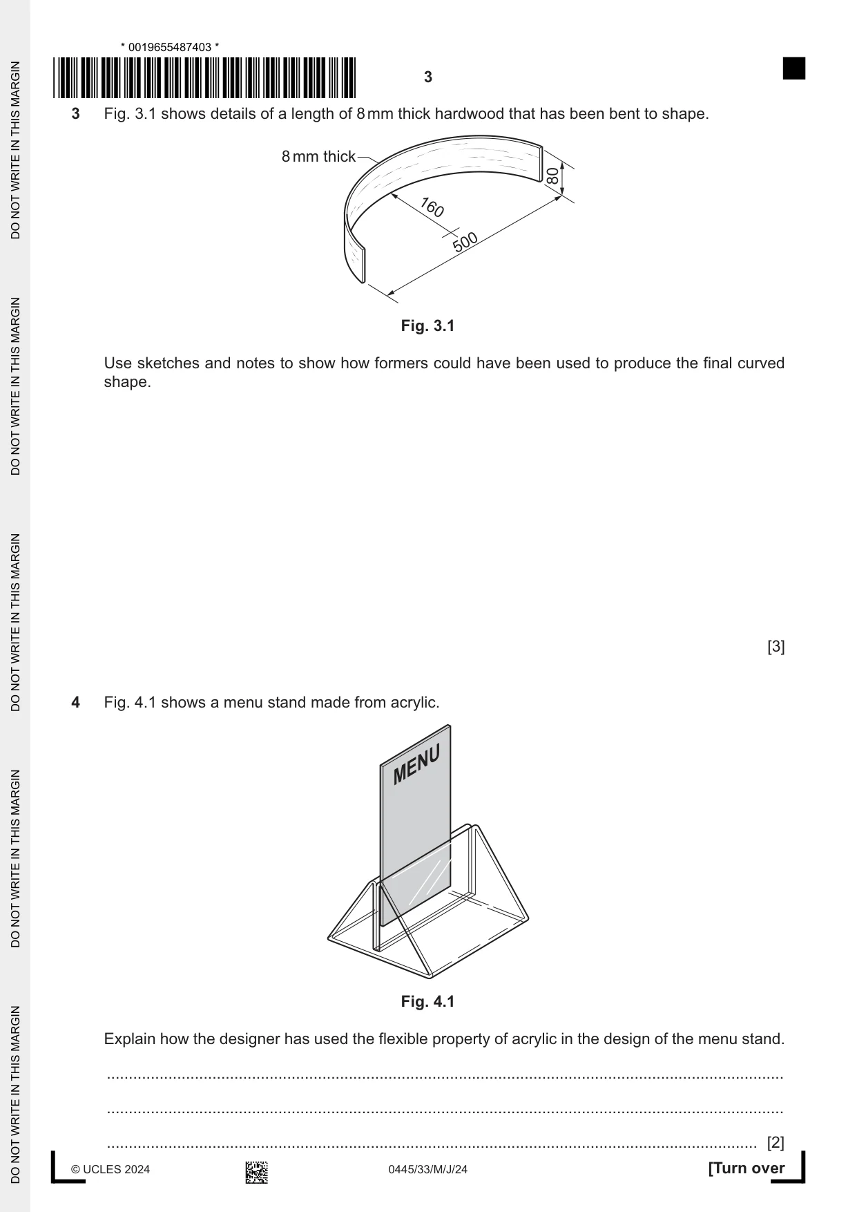 Cambridge IGCSE Design and Technology 0445 2024 May/June Paper 3 · Variant 3 question paper, page 3 of 24