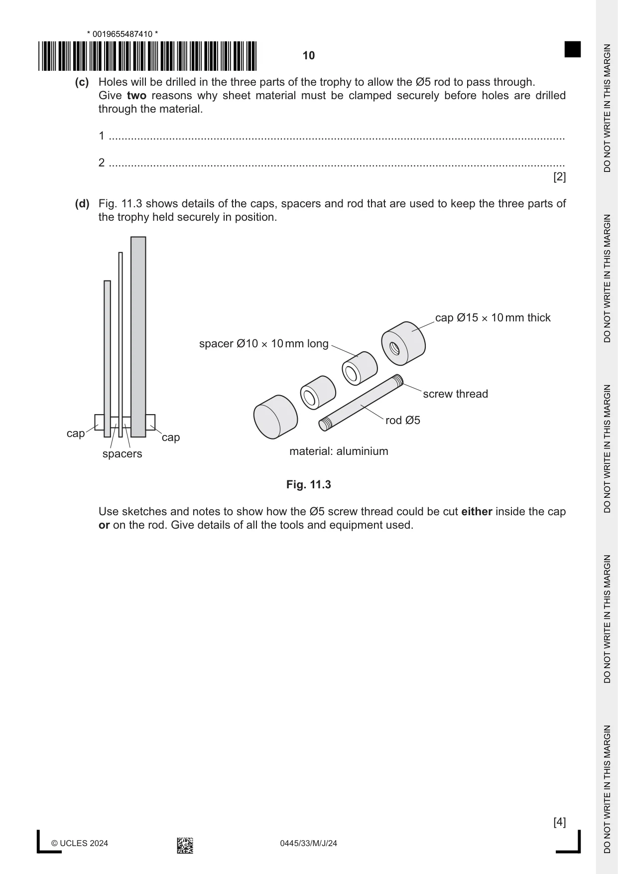 Cambridge IGCSE Design and Technology 0445 2024 May/June Paper 3 · Variant 3 question paper, page 10 of 24