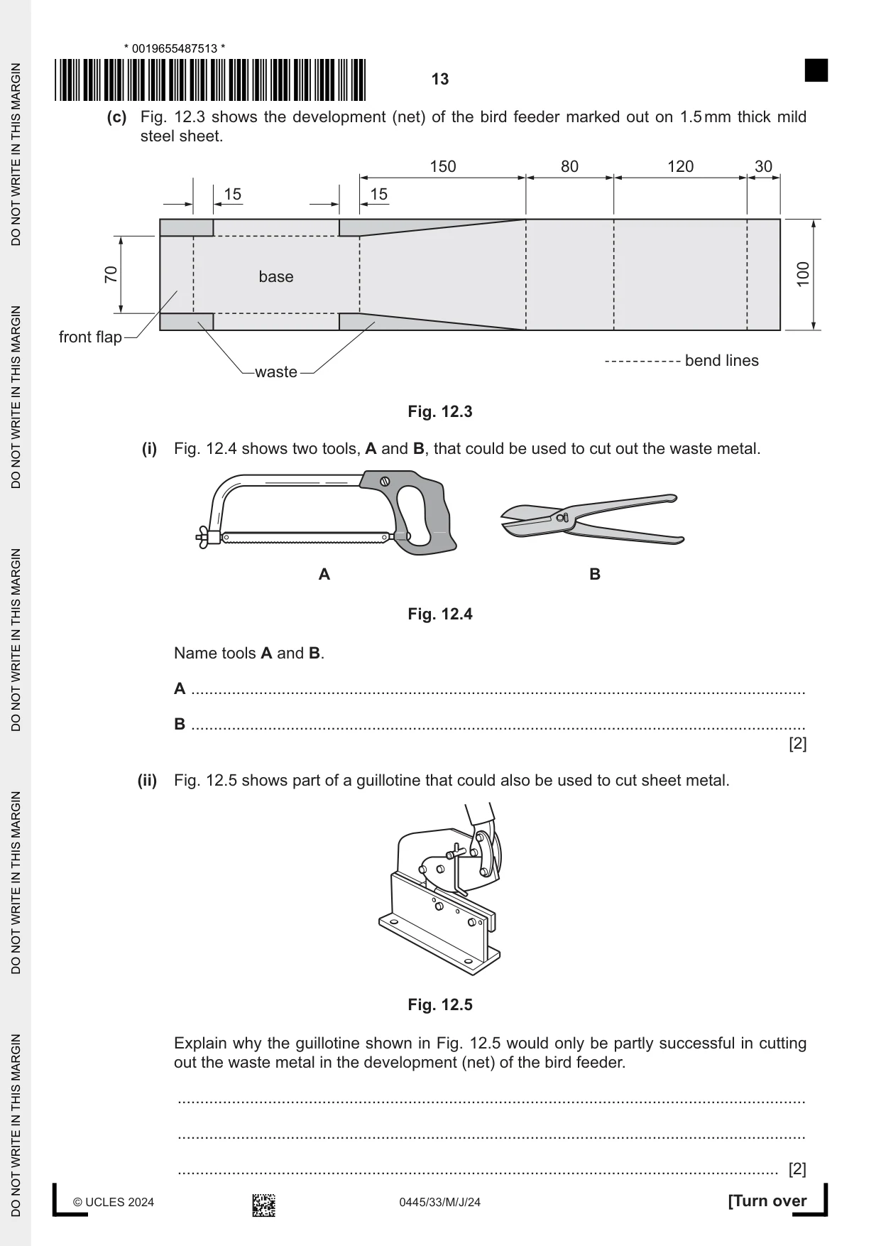 Cambridge IGCSE Design and Technology 0445 2024 May/June Paper 3 · Variant 3 question paper, page 13 of 24