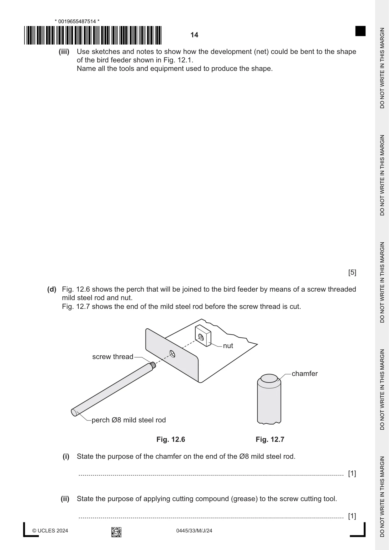 Cambridge IGCSE Design and Technology 0445 2024 May/June Paper 3 · Variant 3 question paper, page 14 of 24