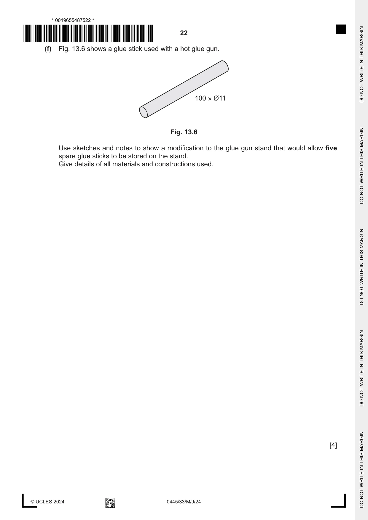 Cambridge IGCSE Design and Technology 0445 2024 May/June Paper 3 · Variant 3 question paper, page 22 of 24