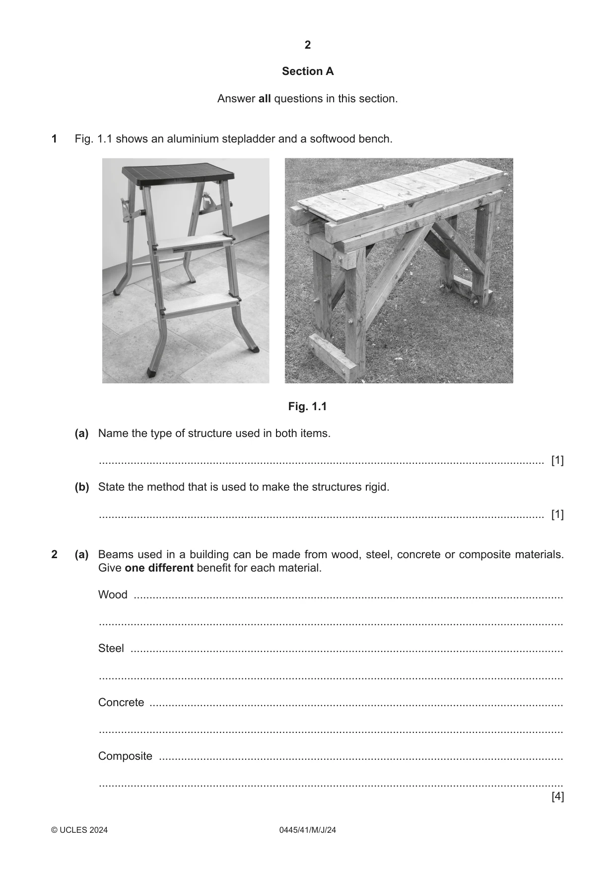 Cambridge IGCSE Design and Technology 0445 2024 May/June Paper 4 · Variant 1 question paper, page 2 of 20