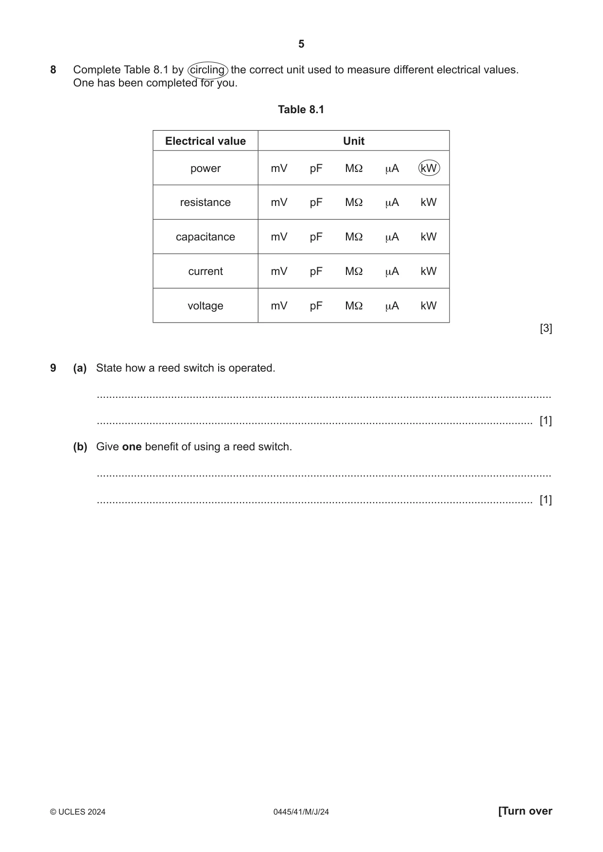 Cambridge IGCSE Design and Technology 0445 2024 May/June Paper 4 · Variant 1 question paper, page 5 of 20