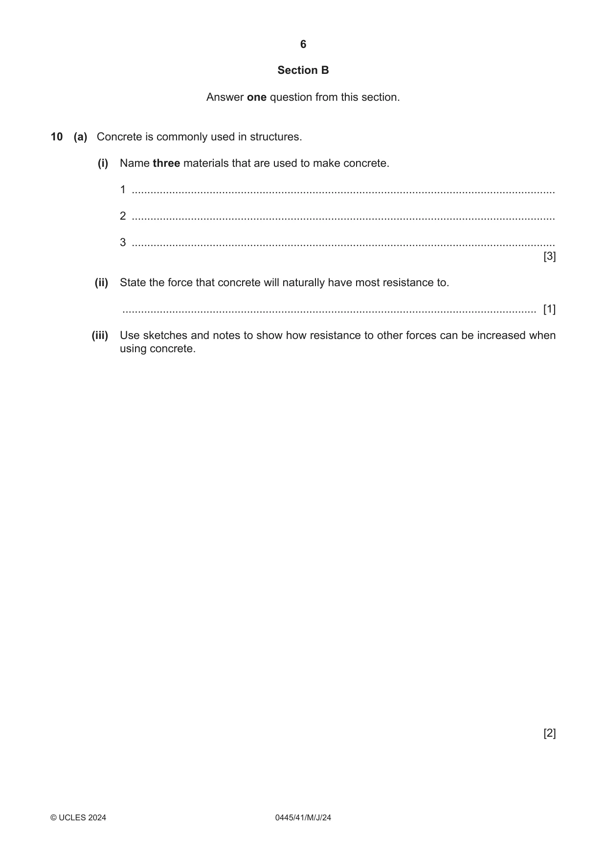 Cambridge IGCSE Design and Technology 0445 2024 May/June Paper 4 · Variant 1 question paper, page 6 of 20