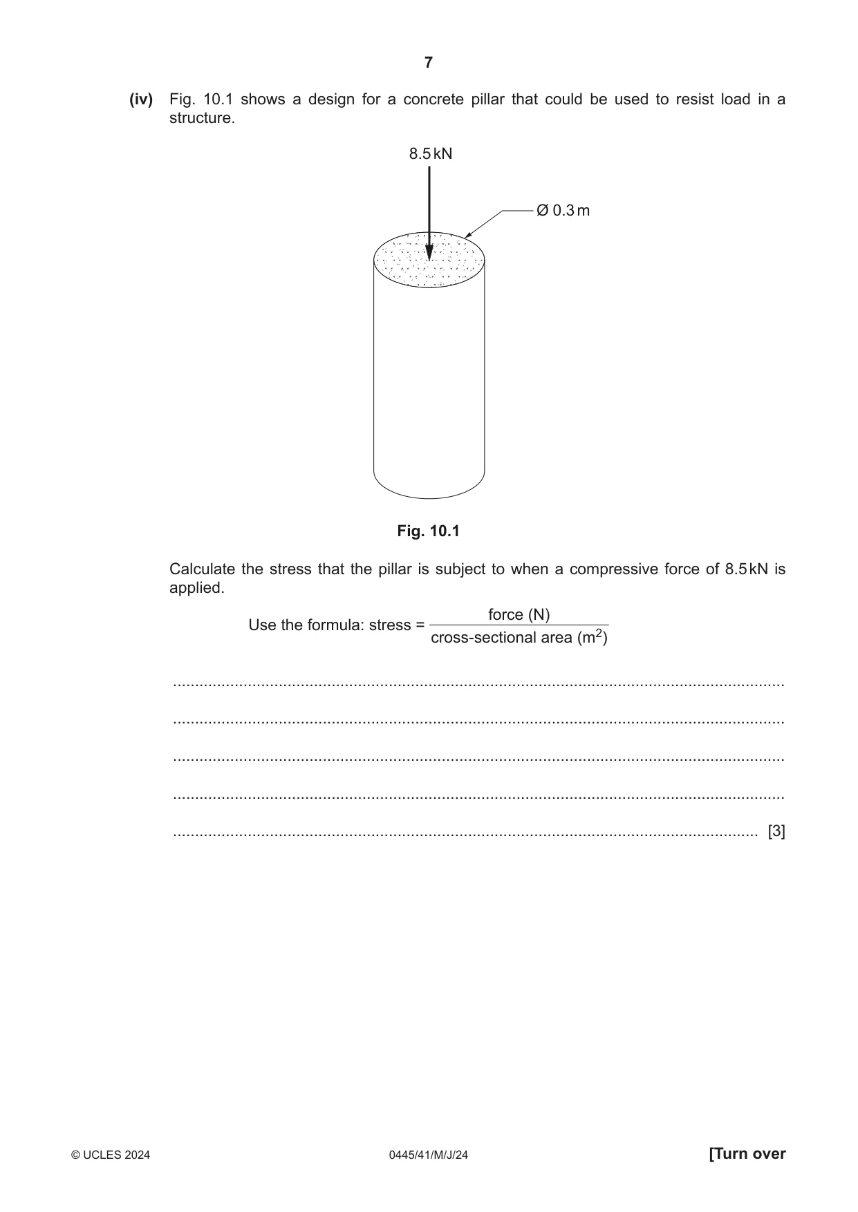 Cambridge IGCSE Design and Technology 0445 2024 May/June Paper 4 · Variant 1 question paper, page 7 of 20
