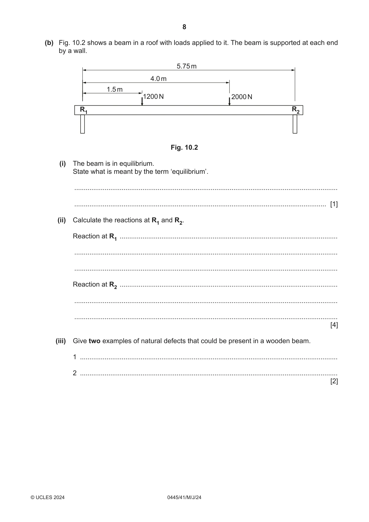 Cambridge IGCSE Design and Technology 0445 2024 May/June Paper 4 · Variant 1 question paper, page 8 of 20