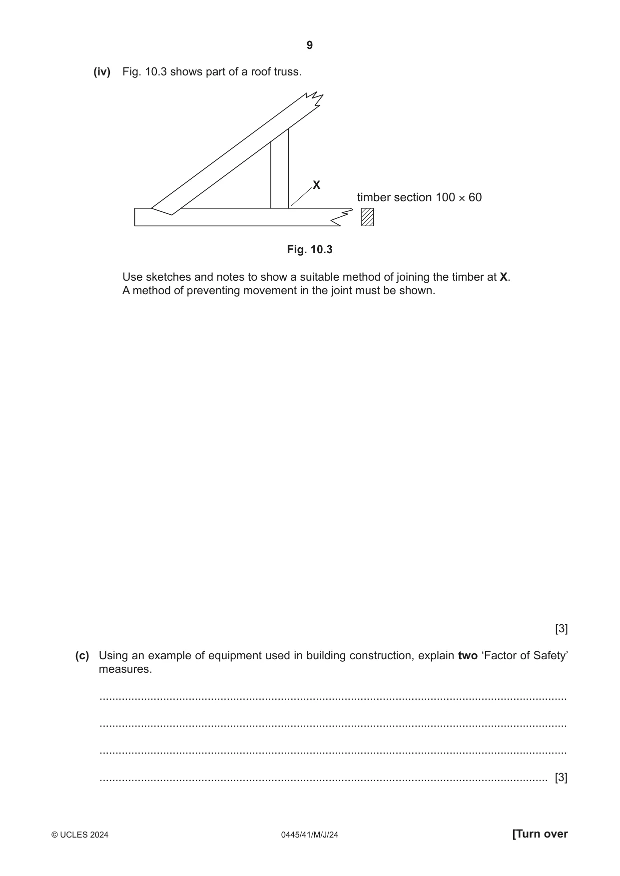Cambridge IGCSE Design and Technology 0445 2024 May/June Paper 4 · Variant 1 question paper, page 9 of 20