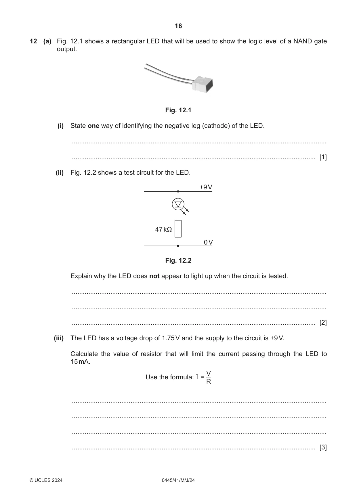 Cambridge IGCSE Design and Technology 0445 2024 May/June Paper 4 · Variant 1 question paper, page 16 of 20