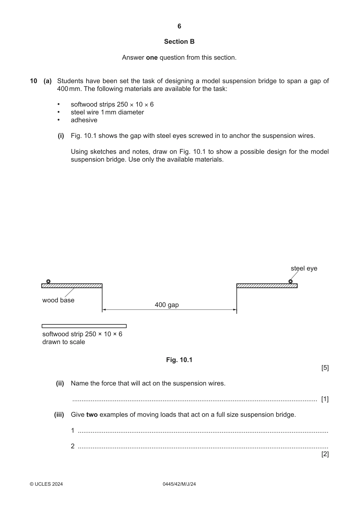Cambridge IGCSE Design and Technology 0445 2024 May/June Paper 4 · Variant 2 question paper, page 6 of 20