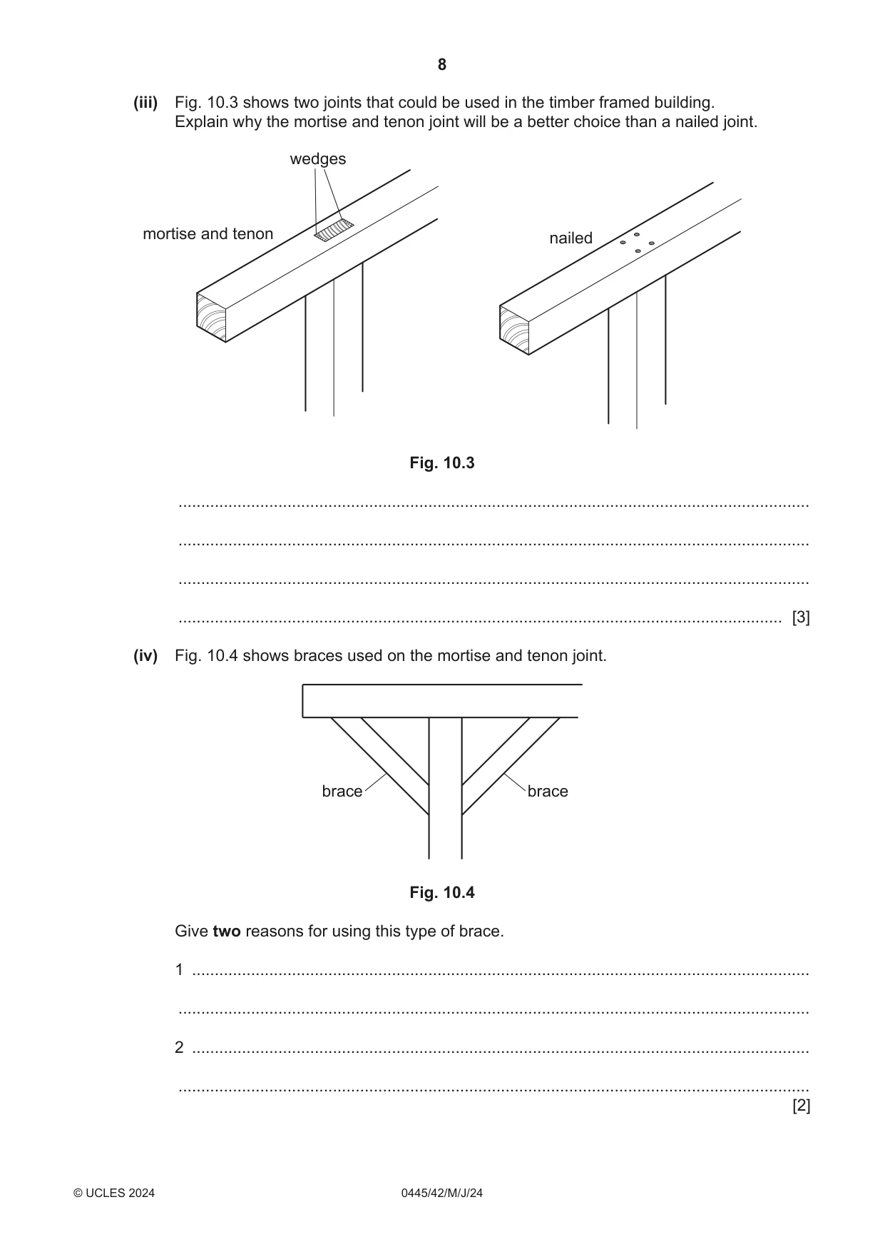 Cambridge IGCSE Design and Technology 0445 2024 May/June Paper 4 · Variant 2 question paper, page 8 of 20