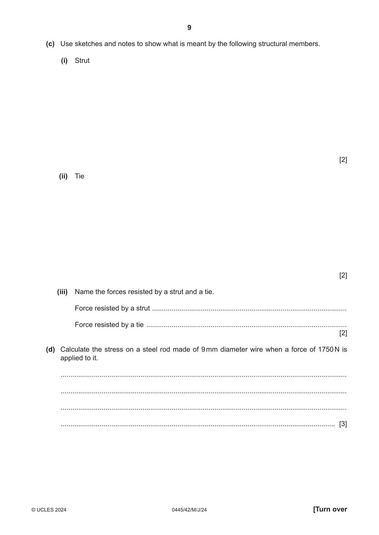 Cambridge IGCSE Design and Technology 0445 2024 May/June Paper 4 · Variant 2 question paper, page 9 of 20