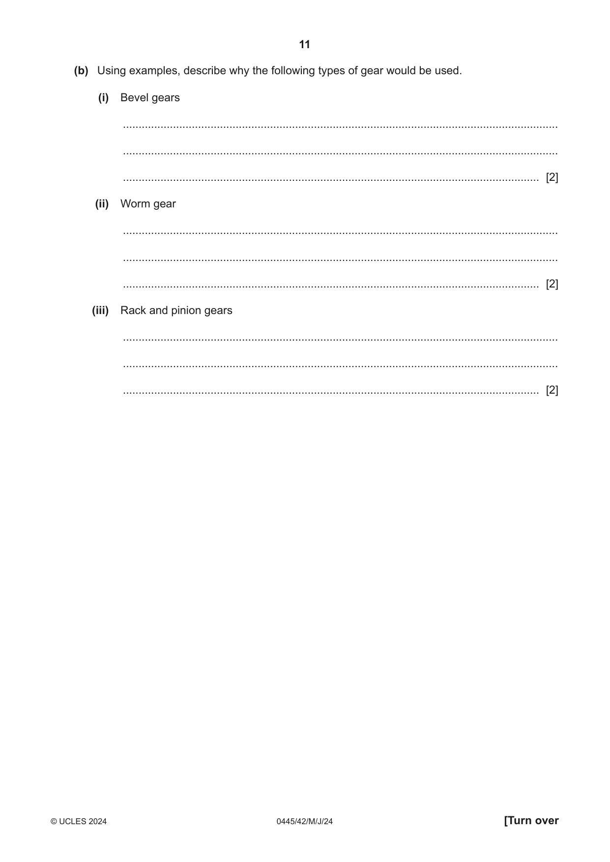Cambridge IGCSE Design and Technology 0445 2024 May/June Paper 4 · Variant 2 question paper, page 11 of 20