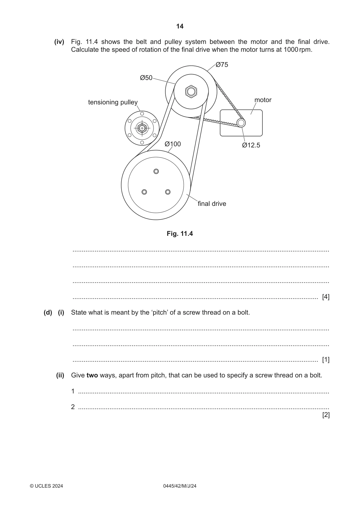 Cambridge IGCSE Design and Technology 0445 2024 May/June Paper 4 · Variant 2 question paper, page 14 of 20